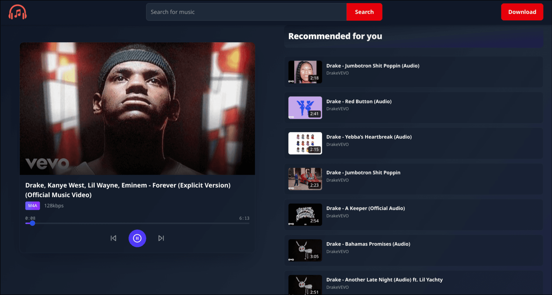 SanBeats Desktop Music Player screenshot